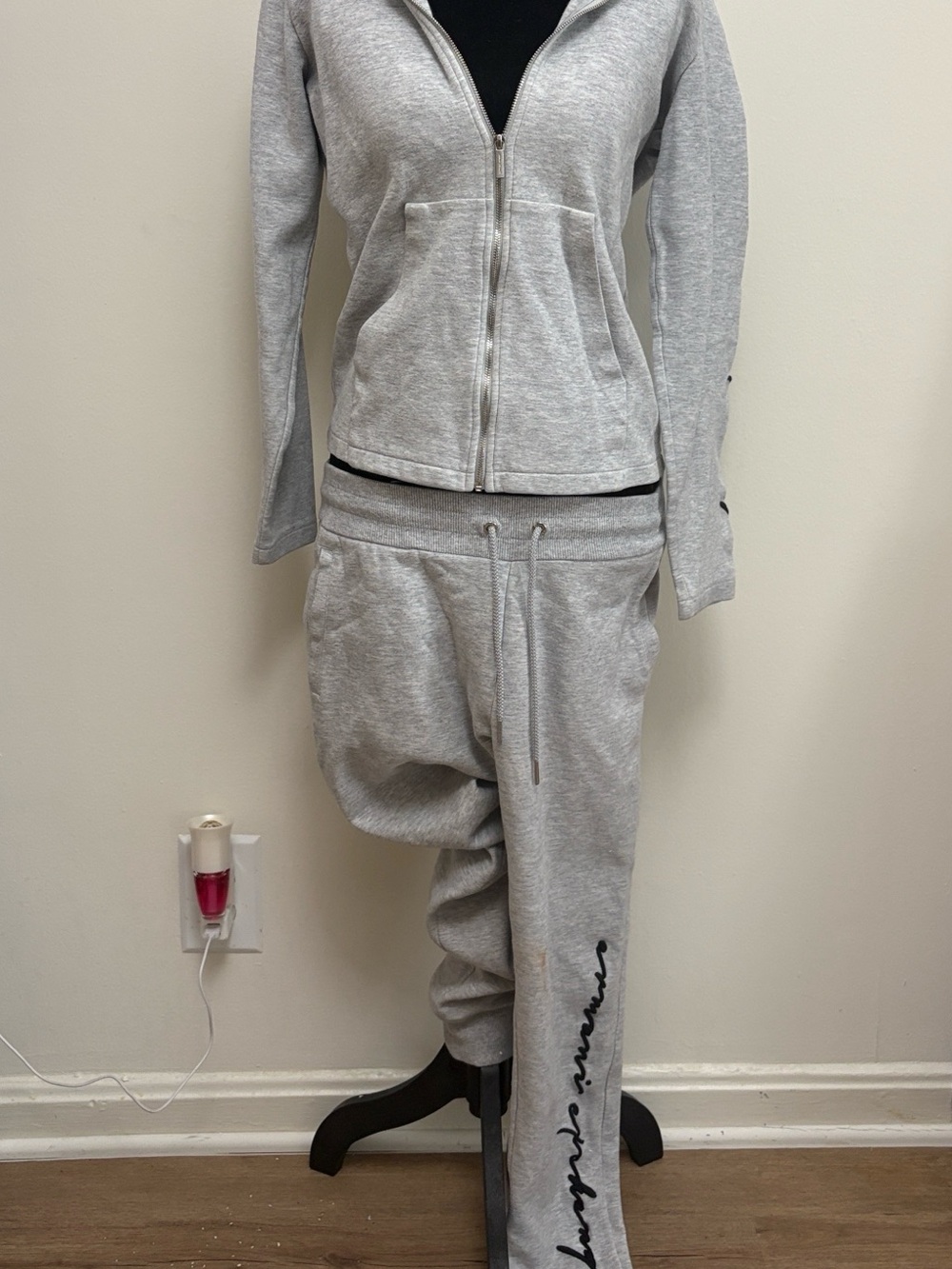 A/X Armani Exchange Light Gray Men's Jogger Sweatpants with Script Logo